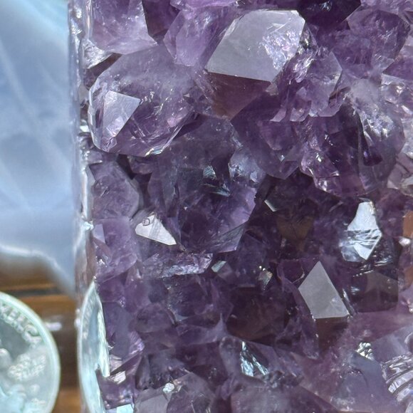 Amethyst Cluster Mini Cut Base Tower Deep Purple Shards Rainbow - Picture 9 of 9